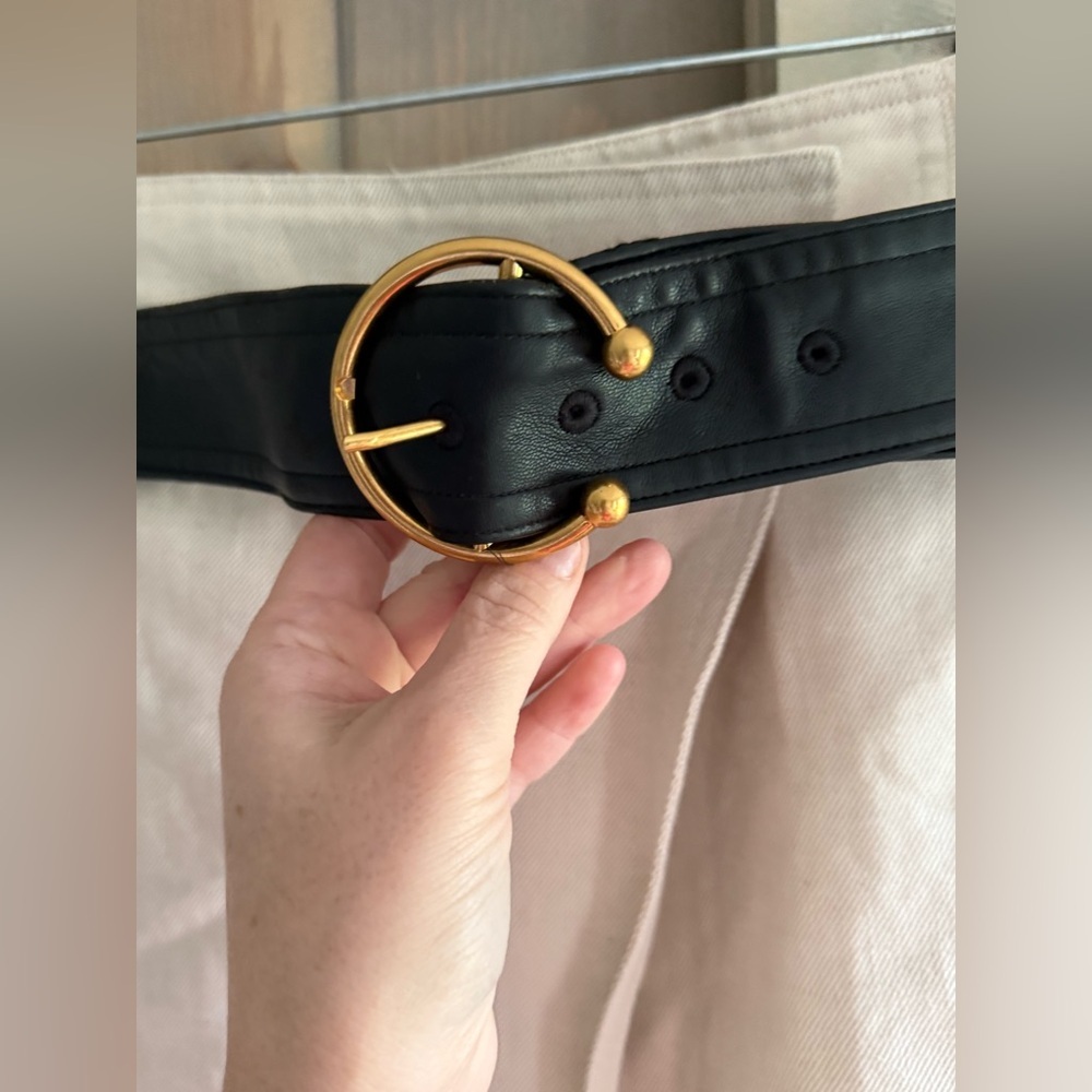 NWT A.L.C. Linen Blend Wrap Skirt with Black Belt - Picture 7 of 11